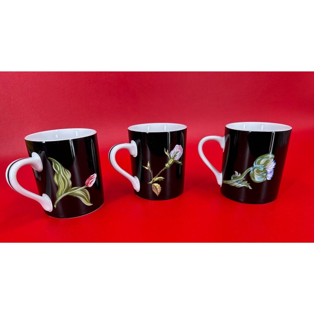 Tiffany & Co Mrs Delaneys Flowers By Sybil Connolly Floral Set Of Three Mugs - Picture 2 of 12